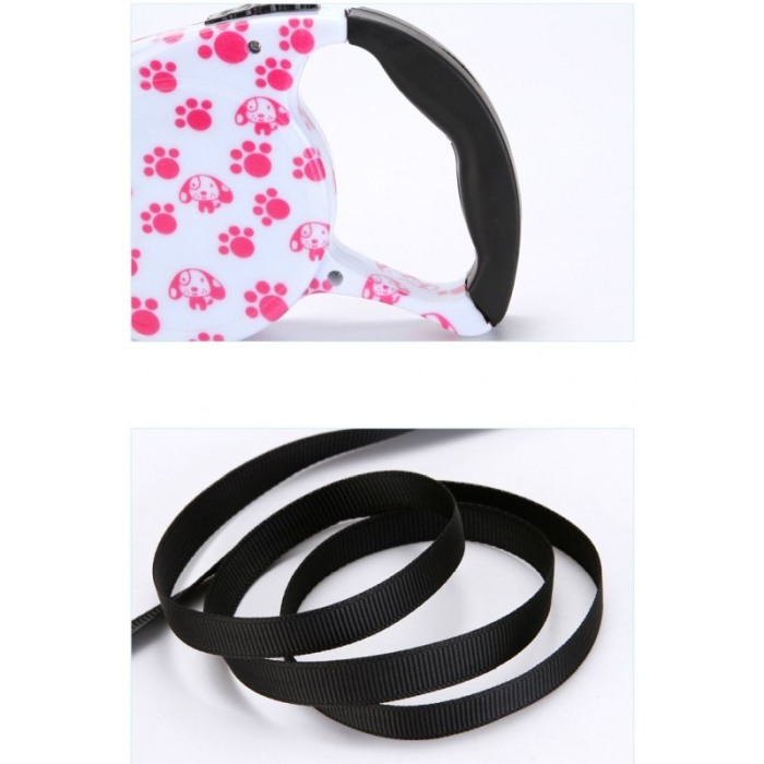 Lesa de 5 m retractabila cu blocator pentru animale de companie, model paws , Doty [6]