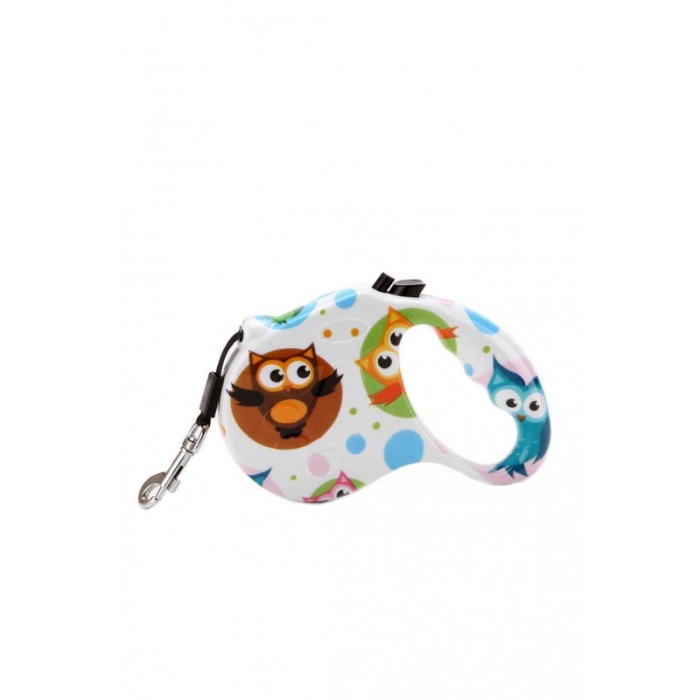 Lesa de 5 m retractabila pentru animale de companie, design cu bufnite, Doty [1]