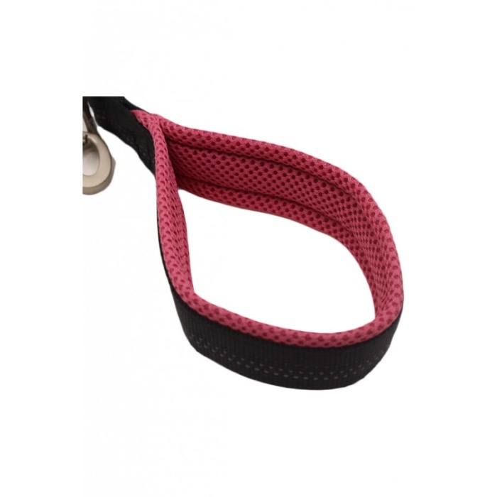 Lesa Milo pentru caini de talie medie, rezistenta, confortabila,120 cm, negru/roz [4]