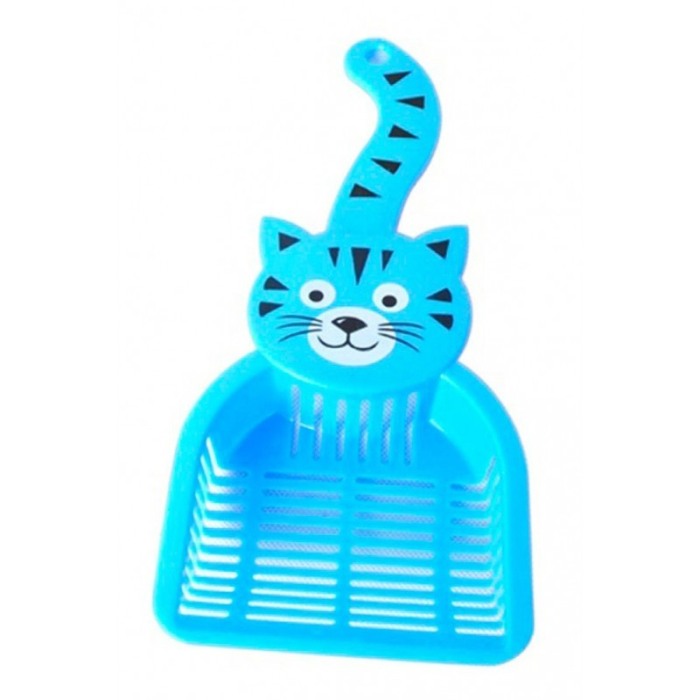 Lopatica cu sita pentru litiera, model pisica, bleu, Doty [2]