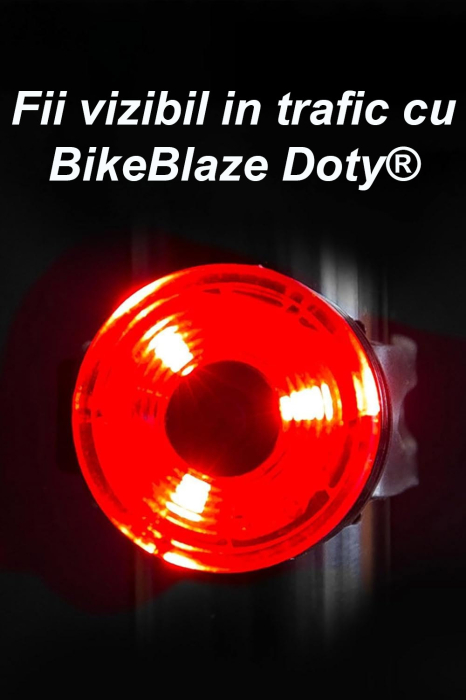 Lumina de avertizare LED Doty BikeBlaze, rosu, rezistenta la apa, 2,8x2,5 cm, baterii incluse [2]