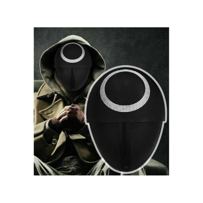 Masca The Black Circle, spatii aerisire, cu elastic, forma ovala, model cerc, 24,5x18.5 cm, negru [3]