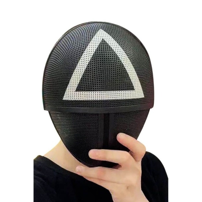 Masca The Black Triangle, spatii aerisire, cu elastic, forma ovala, model cerc, 24,5x18.5 cm, negru [2]