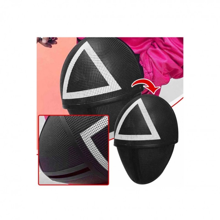 Masca The Black Triangle, spatii aerisire, cu elastic, forma ovala, model cerc, 24,5x18.5 cm, negru [3]