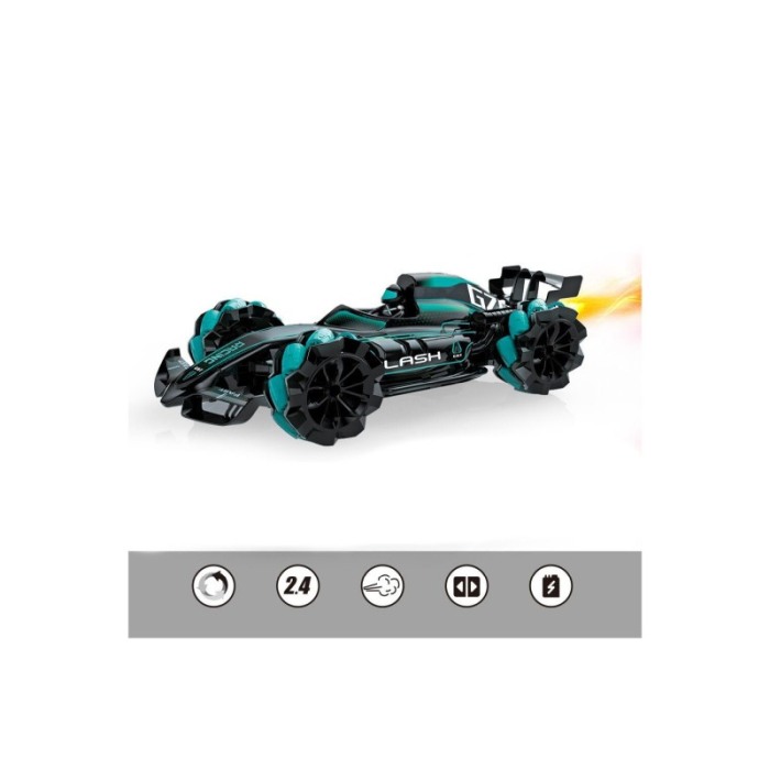 Masina de jucarie Drift Green Flash, scale 1:12, cu telecomanda, drifturi laterale, 36 cm, turcoaz/negru, Doty®️ [4]