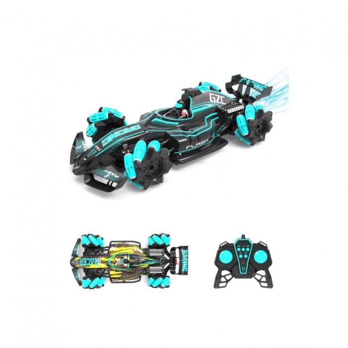 Masina de jucarie Drift Green Flash, scale 1:12, cu telecomanda, drifturi laterale, 36 cm, turcoaz/negru, Doty®️ [3]