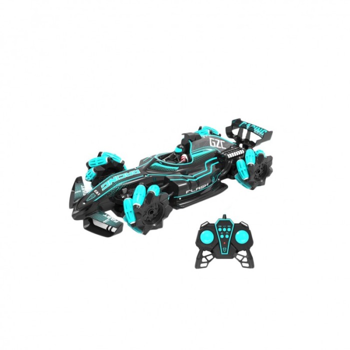 Masina de jucarie Drift Green Flash, scale 1:12, cu telecomanda, drifturi laterale, 36 cm, turcoaz/negru, Doty®️ [1]