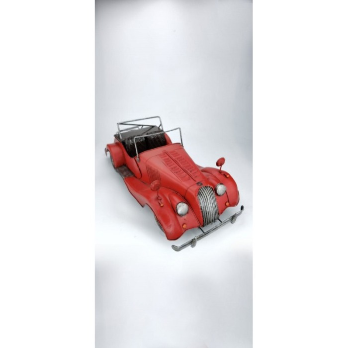 Masina vintage in miniatura decorativa, realizata manual din metal, design realist,rosie, doty [5]