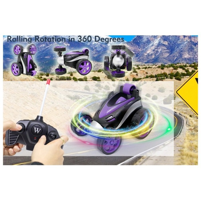 Masinuta cu radio control,rotile se rotesc la 360 de grade, se rastoarna, se roteste, culoare mov,Doty [2]