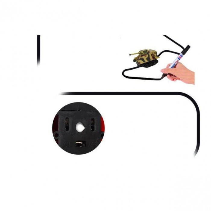 Masinuta militara inductiva,model tanc, merge pe linia trasata de marker, baterii incluse, Doty®️ [9]