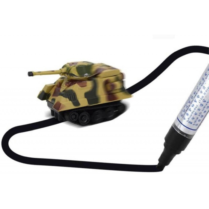 Masinuta militara inductiva,model tanc, merge pe linia trasata de marker, baterii incluse, Doty®️ [10]