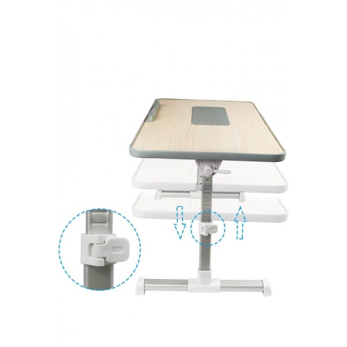 Masuta laptop, blat de lemn , reglabila pe dimensiunea dorita, 52 cm, bej , Smart Working, Doty [4]