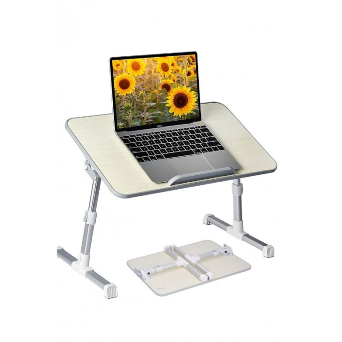 Masuta laptop, blat de lemn , reglabila pe dimensiunea dorita, 52 cm, bej , Smart Working, Doty [5]