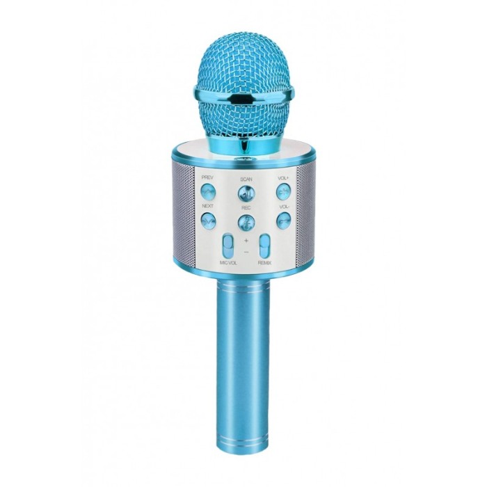Microfon profesional de karaoke Let's sing, conexiune bluetooth 4.1, Hi-Fi ,cablu incarcare, difuzor incorporat, albastru,doty [4]