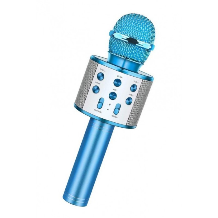 Microfon profesional de karaoke Let's sing, conexiune bluetooth 4.1, Hi-Fi ,cablu incarcare, difuzor incorporat, albastru,doty [2]