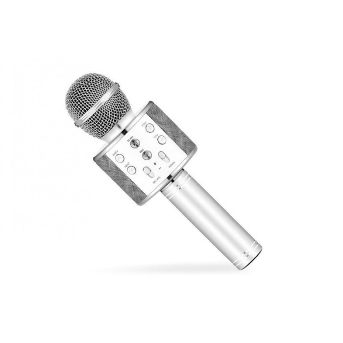 Microfon profesional de karaoke Let's sing, conexiune bluetooth 4.1, Hi-Fi ,cablu incarcare, difuzor incorporat, argintiu,doty [3]