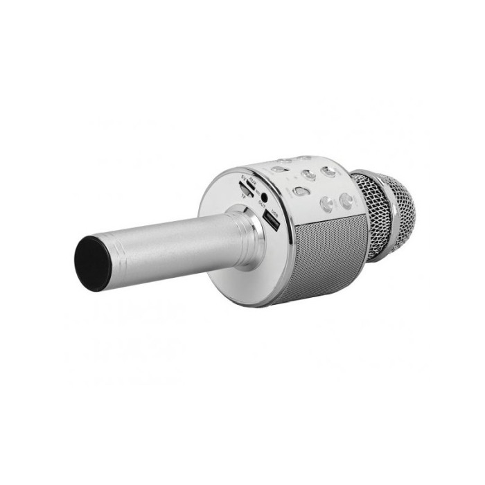 Microfon profesional de karaoke Let's sing, conexiune bluetooth 4.1, Hi-Fi ,cablu incarcare, difuzor incorporat, argintiu,doty [2]