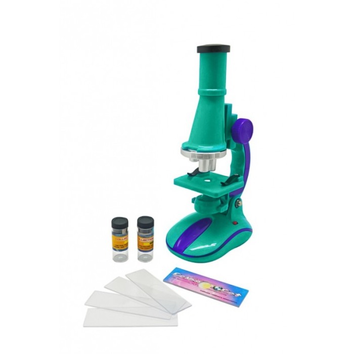 Microscop de stiinte de dezvoltare ,educativ, cu lumina LED, 100X 200X 450X Marire ,pentru copii, culoare verde [1]
