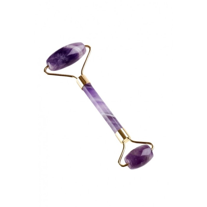 Mini aparat de masaj facial Amethyst Skin, rola mobila dubla , eficient, usor de utilizat, mov [2]