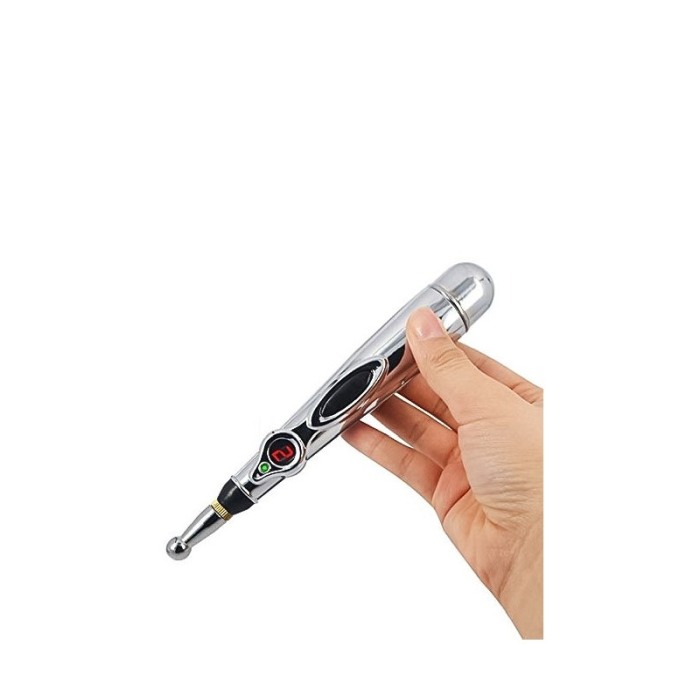 Mini aparat pentru masaj Relax Pen, imita acupunctura, cu impulsuri magnetice,9 trepte de intensitate, argintiu,18 cm [5]