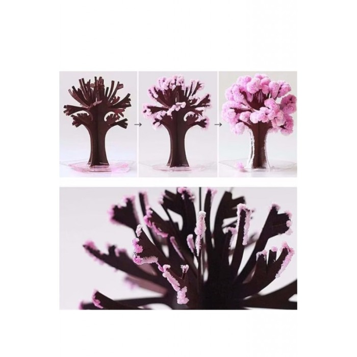 Mini Arbore cu cristale Cherry Blossom Crystal Tree DIY Kit Doty®, set artizanat, non-toxic, flori de cires, 23x18x3 cm, roz [3]
