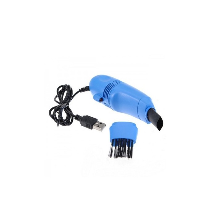 Mini aspirator USB Clean Fast, curatare tastatura sau echipamente birou, 2 capete,albastru [2]