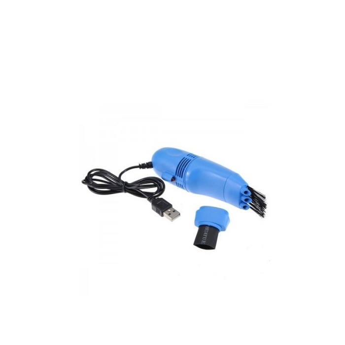 Mini aspirator USB Clean Fast, curatare tastatura sau echipamente birou, 2 capete,albastru [1]