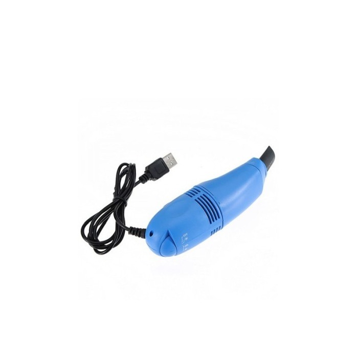 Mini aspirator USB Clean Fast, curatare tastatura sau echipamente birou, 2 capete,albastru [4]