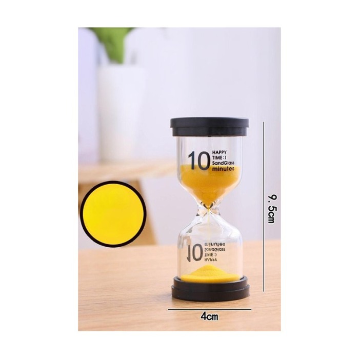 Mini clepsidra decorativa cu nisip TimesSand Doty®, durata 10 min, 10x4.5 cm, design minimalist, galben [4]