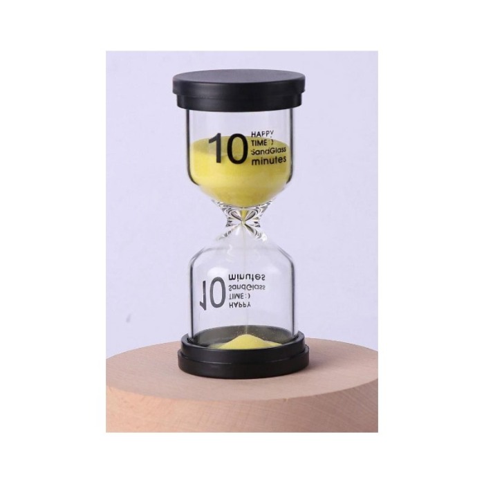 Mini clepsidra decorativa cu nisip TimesSand Doty®, durata 10 min, 10x4.5 cm, design minimalist, galben [3]