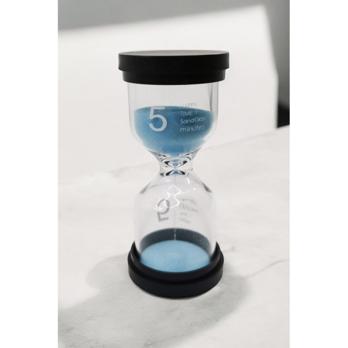 Mini clepsidra decorativa cu nisip TimesSand Doty®, durata 5 min, 10x4.5 cm, design minimalist, albastru [5]