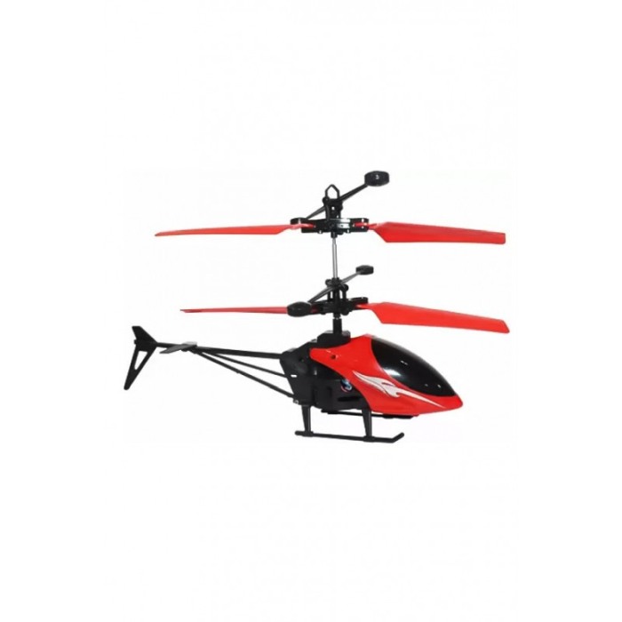 Mini elicopter de jucarie pentru copii HeliCaptain Doty®, telecomanda, semnal inductie, lumini LED, rosu / negru [3]