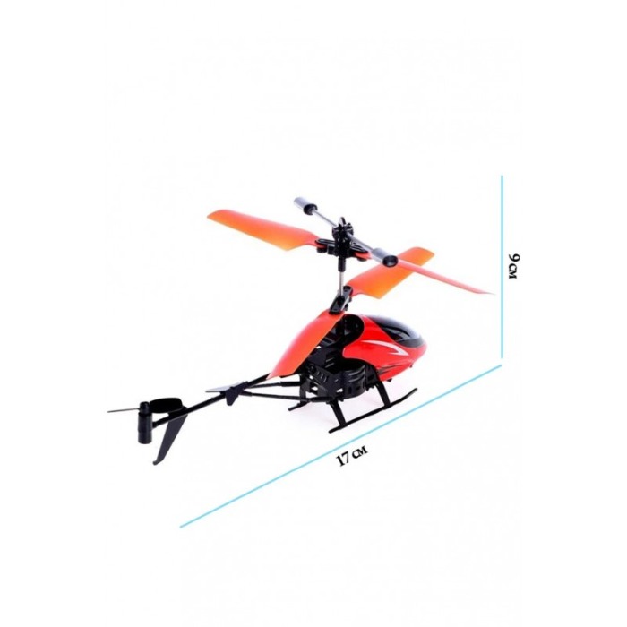 Mini elicopter de jucarie pentru copii HeliCaptain Doty®, telecomanda, semnal inductie, lumini LED, rosu / negru [4]