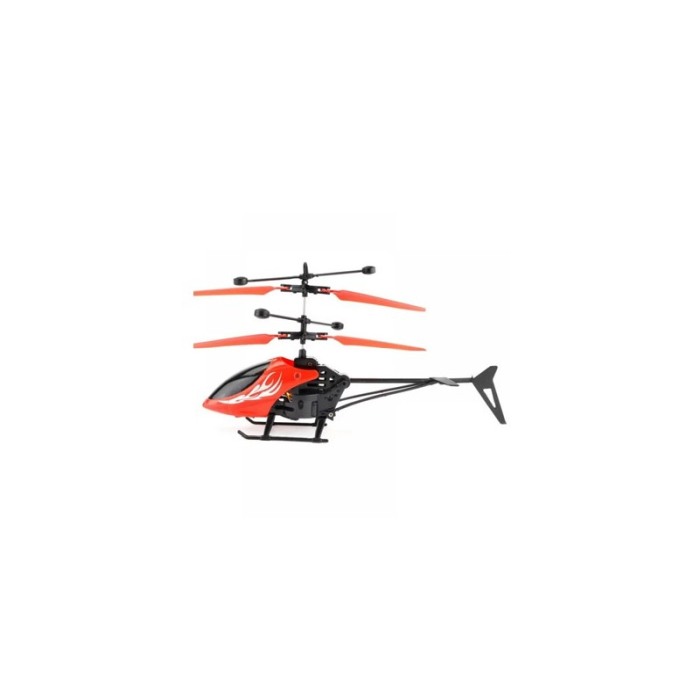 Mini elicopter de jucarie pentru copii HeliCaptain Doty®, telecomanda, semnal inductie, lumini LED, rosu / negru [2]