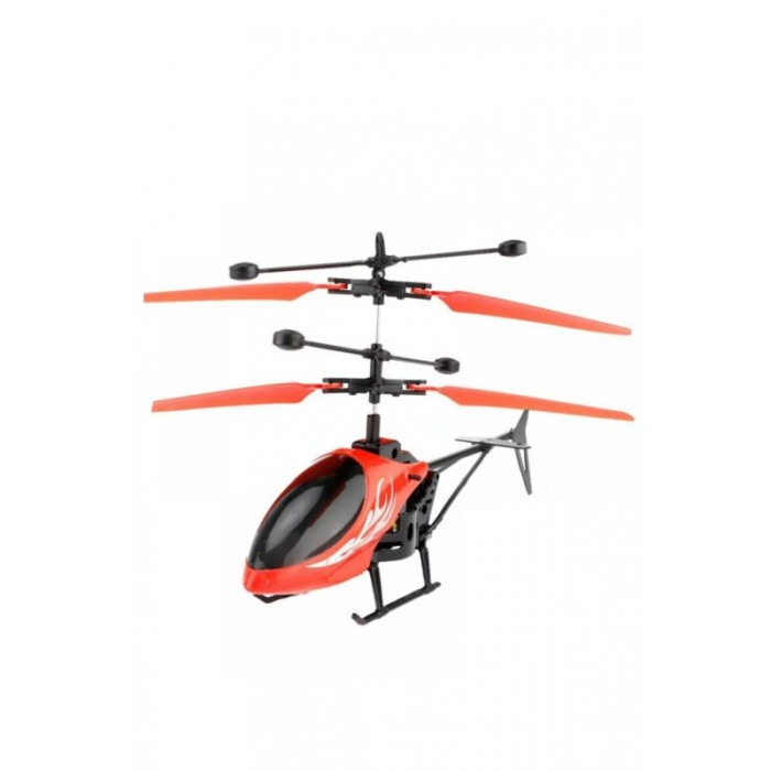 Mini elicopter de jucarie pentru copii HeliCaptain Doty®, telecomanda, semnal inductie, lumini LED, rosu / negru [5]