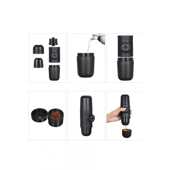 Mini espressor manual Coffee&Go, portabil, pentru cafea macinata, 70 ml, 17x7x6 cm, negru, Doty®️ [4]