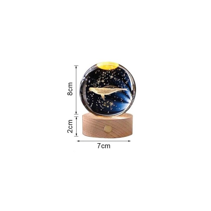 Mini glob decorativ din sticla BlueWhale Doty®, iluminat, design creativ, USB inclus, baza din lemn, 9 cm [5]