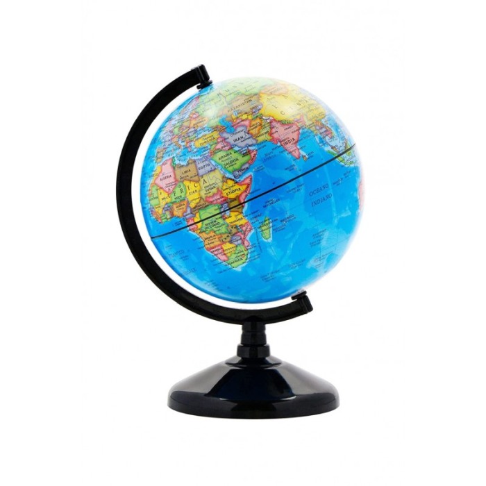 Mini glob pamantesc de birou, harta politica, 15x12 cm, albastru, rotativ, Doty®️ [3]