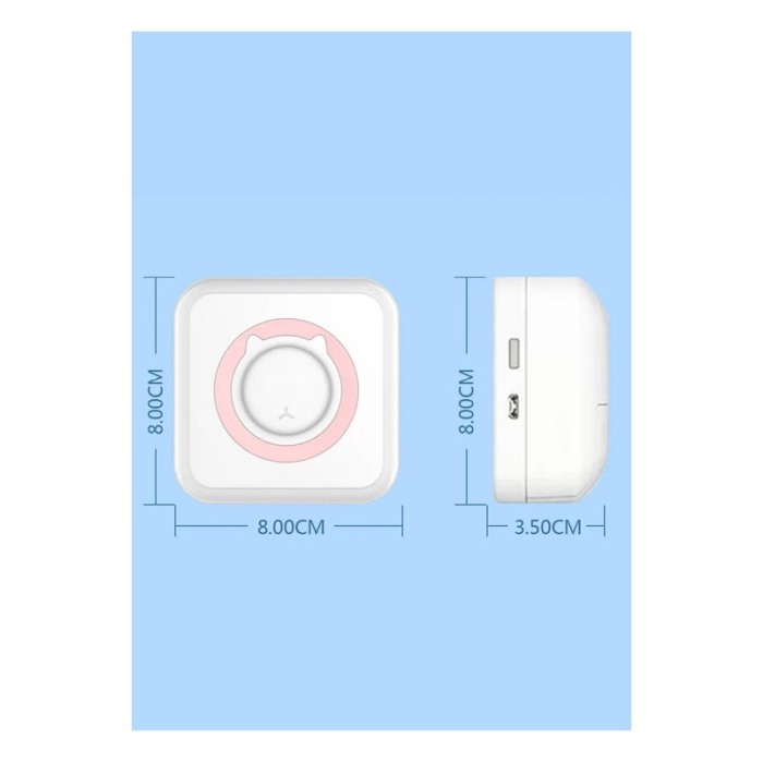 Mini imprimanta JustPrint, portabila, termica, conectare prin bluetooth, alb/roz, Doty® [12]