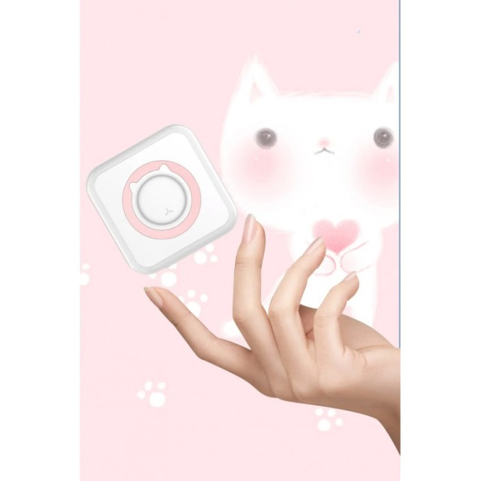 Mini imprimanta JustPrint, portabila, termica, conectare prin bluetooth, alb/roz, Doty® [9]