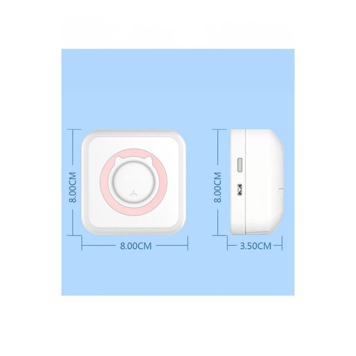Mini imprimanta JustPrint, portabila, termica, conectare prin bluetooth, alb/roz, Doty® [3]
