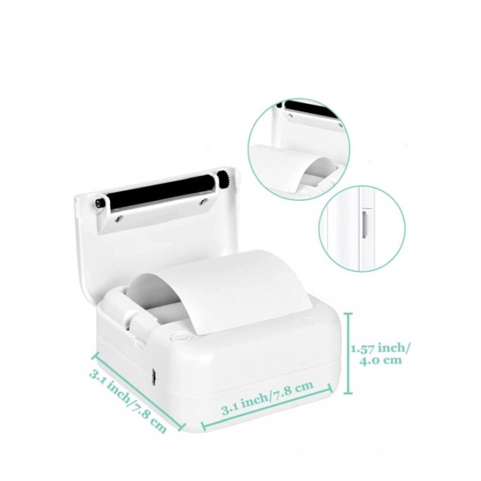 Mini imprimanta JustPrint, portabila, termica, conectare prin bluetooth, alb/verde, Doty® [2]