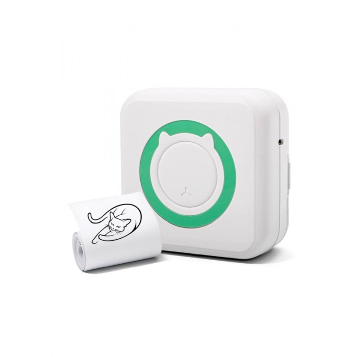 Mini imprimanta JustPrint, portabila, termica, conectare prin bluetooth, alb/verde, Doty® [1]