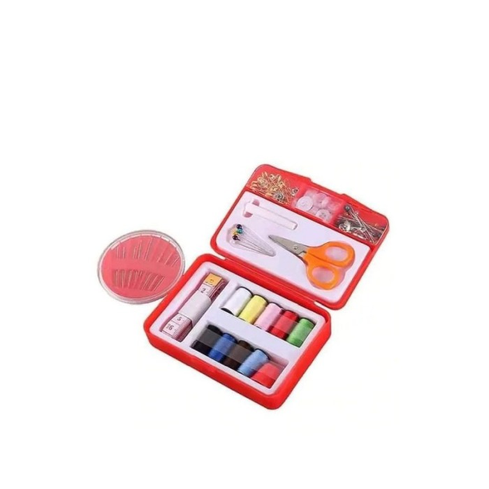 Mini kit de cusut Stitches, 112 accesorii incluse, portabil, ace cu autofiletare, 12x8 cm , rosu [5]