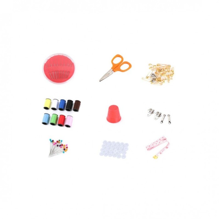 Mini kit de cusut Stitches, 112 accesorii incluse, portabil, ace cu autofiletare, 12x8 cm , rosu [2]