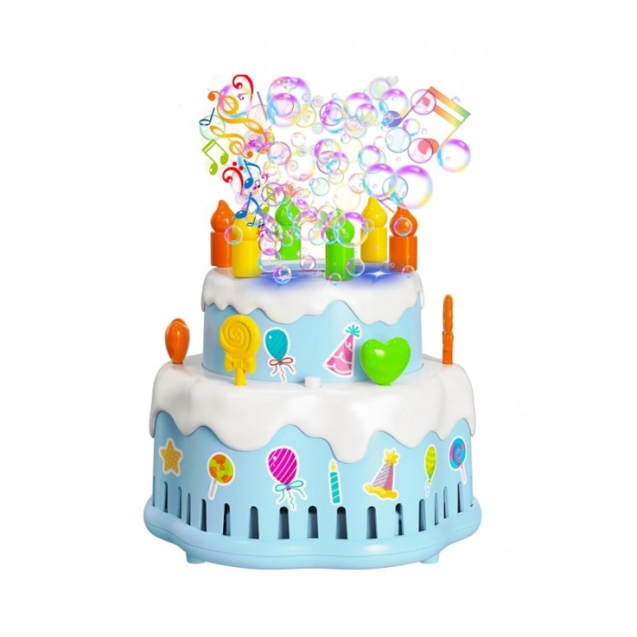 Mini Masina automata de facut baloane de sapun BubblesFizz Cake Doty®, efecte sonore, 11x11 cm, 70 ml solutie inclusa, babyblue [1]