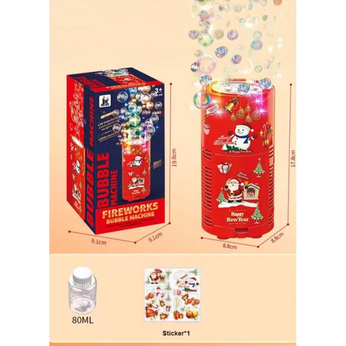 Mini Masina automata de facut baloane de sapun SparkleBubble Doty®, cu acumulator, 17x9 cm, 80 ml, stickere incluse, rosu [5]