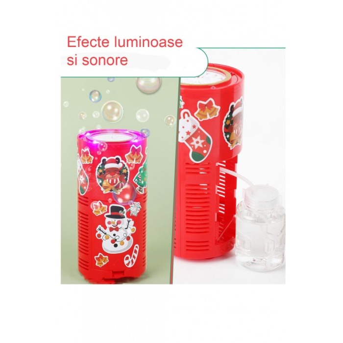 Mini Masina automata de facut baloane de sapun SparkleBubble Doty®, cu acumulator, 17x9 cm, 80 ml, stickere incluse, rosu [4]