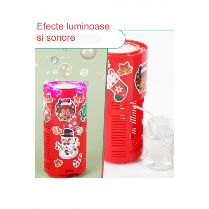 Mini Masina automata de facut baloane de sapun SparkleBubble Doty®, cu acumulator, 21x11 cm, 240 ml, stickere incluse, rosu [2]