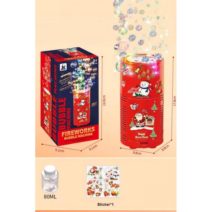 Mini Masina automata de facut baloane de sapun SparkleBubble Doty®, cu acumulator, 21x11 cm, 240 ml, stickere incluse, rosu [4]